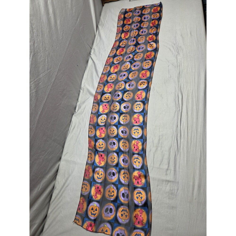 SCARF Halloween Special Purple Orange Fuchsia Yellow Black PUMPKINS & SKULLS